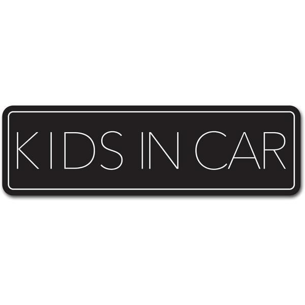 他サイト： キッズインカー 横長シンプルデザイン Kids in car 子供が乗っています On サイン(ブラック,  横18cmx縦5.5cm)の商品画像