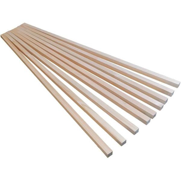 長さ900mm x 幅18mm x 厚さ18mm角材、国産ひのきの9本セットです。細長めの角材のため、自由にカットしてDIYや工作などにお使いいただけます。