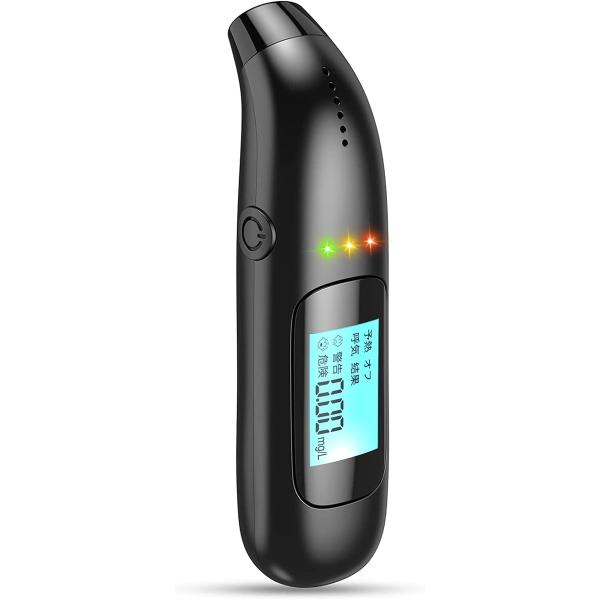 アルコールチェッカー 日本製センサー 5000回 USB充電式 アルコール検知器 非接触型 アルコールテスター 高精度 (ブラック)