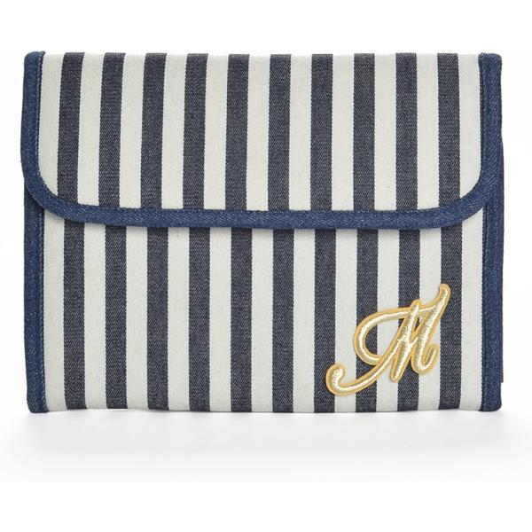 バリエーションコード : 2B65C4WDYI・デニム地にイニシャルがついた 母子手帳 マルチケース です。インディゴ、ストライプに２タイプよりご選択できます。・じゃばら式なので開けやすく、中身もがばっと引き出せるので収納も便利です。カード...