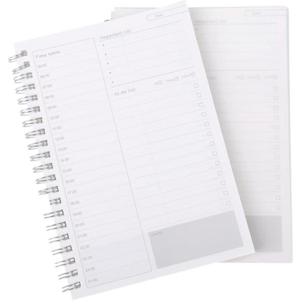 他サイト： ToDoリスト スケジュール 一日 時間管理ノート dayly B6サイズ 2冊セット 表紙 PP(表紙 PP,  B6)の商品画像