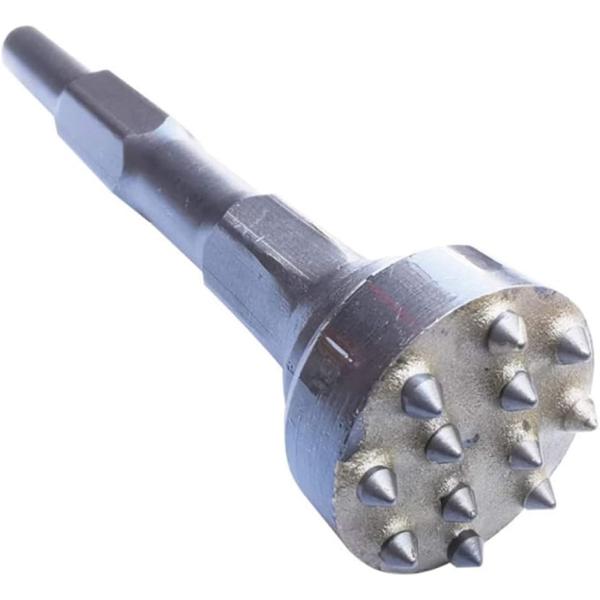・電動ハンマー用ビシャン(六角軸用、12歯)です。・石材の表面を叩いて仕上げたり、コンクリートの面荒らしに最適。・必ず電動ハンマー(ハンマードリル)に取り付けて使用し、他の用途では使用しないでください。・「注意」破砕物の破片が、身体に当る恐...