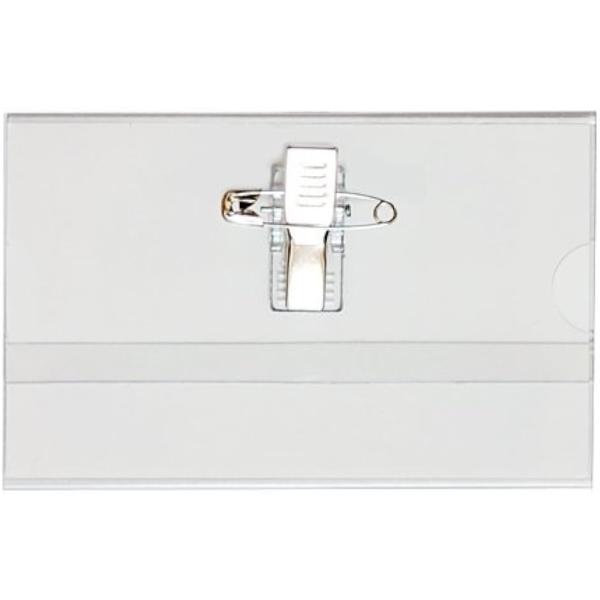 他サイト： 名刺型 名札 100枚セット 50枚入x2セット 安全ピン・クリップ両用タイプ GWM-100(100枚)の商品画像