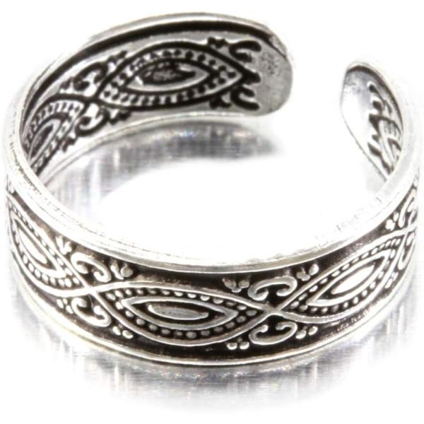 トゥーリング 足 指輪 シルバー 925 サイズ調整可 シンプル メンズ (シルバー)