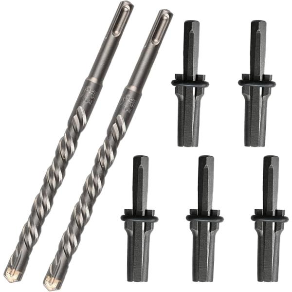 バリエーションコード : 2BUS8YODCJ「即作業」セリ矢16 mmとSDSプラス4枚刃ドリル、充電式ハンマードリルに取り付けるだけで簡単に石を割れます「高効率」タングステン合金刃だから丈夫。くさびを打ち込めば庭石・岩を解体できるストー...