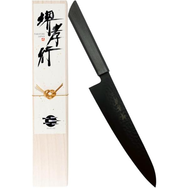 堺孝行 プロの料理人が愛用する包丁ブランド 朗黒 牛刀 210mm V金10号 vg10 万能包丁 青木刃物製作所 型番r21004