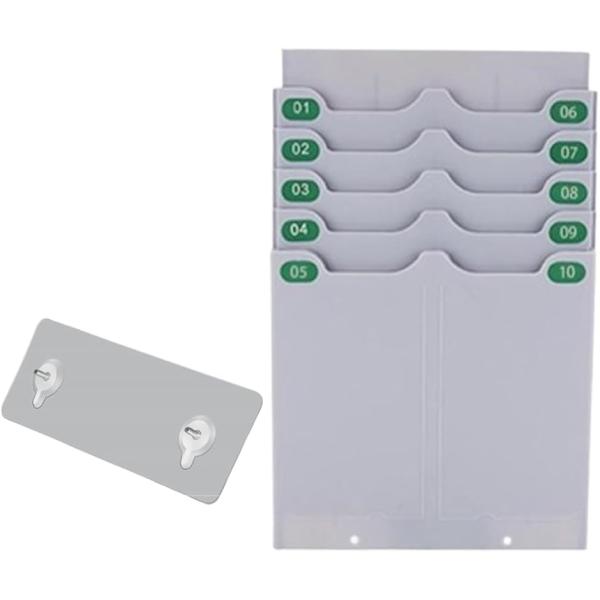 バリエーションコード : 2B9P3Q4I0F「便利な壁掛けタイプ」 勤怠管理に必須なタイムカードを収納できるタイムカードラックです。カードホルダーのポケットにはわずかな前傾角度があり、タイムカードをラクに取り出すことができます。「大容量に...