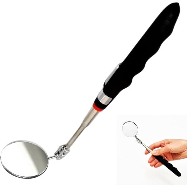 「狭い場所もくっきり見える」 伸縮式の検査鏡で24〜72cmまで調節が行えます。狭いスペースや見えにくい場所も簡単にチェック可能。「握りやすいグリップ」 握りやすい手にフィットするグリップデザインを採用していますので作業時の安定性した操作が...