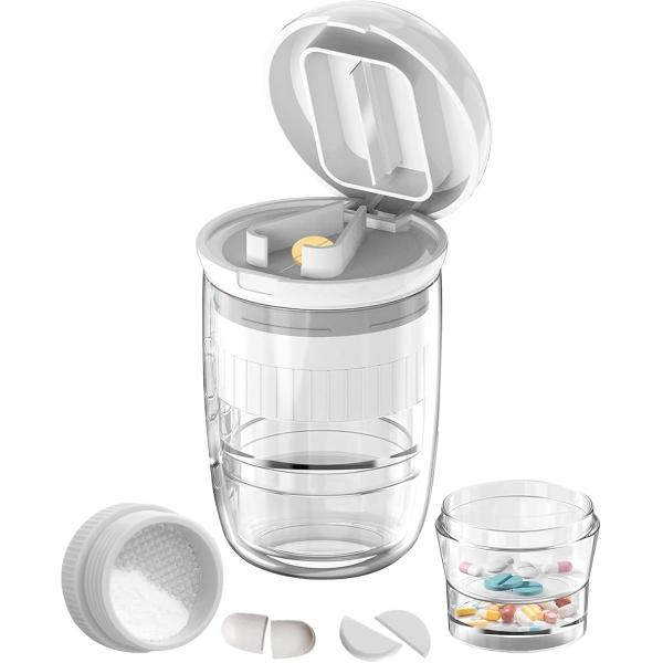バリエーションコード : 2B9U18NO1O「4 IN 1 ピルカッター」切る、砕く、水杯、保管の4役を兼ね備えています。一層目はカッターとして、二層目は保管ケースとしてもミニカップとしてもご利用いただけます。三層目はクラッシャーとして、...
