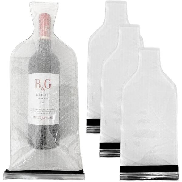 「ワインの持ち運びに」2重構造のPVC製緩衝材でワインボトルを衝撃から守ります。ワインを購入したけどどうやって持ち帰ろう…。そんな場面で役に立つアイテムになります。「「漏れないから安心」2本のチャックと1本の面ファスナーでしっかり密閉。液漏...
