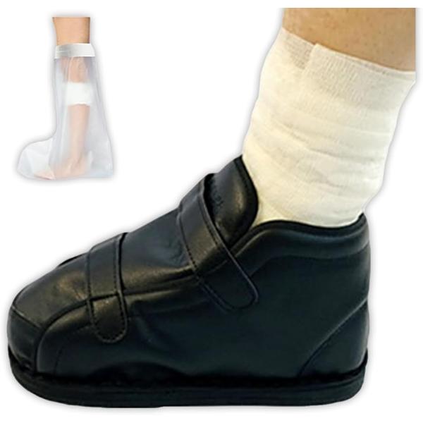 バリエーションコード : 2B9WRD6K4K5サイズから選べるギプスシューズ 左右兼用 片足1足 24cm：普通のシューズのように履ける調整可能な術後シューズ 介護用 怪我用になります。両足兼用でご使用いただく事ができ、ギプスを汚さずに外...