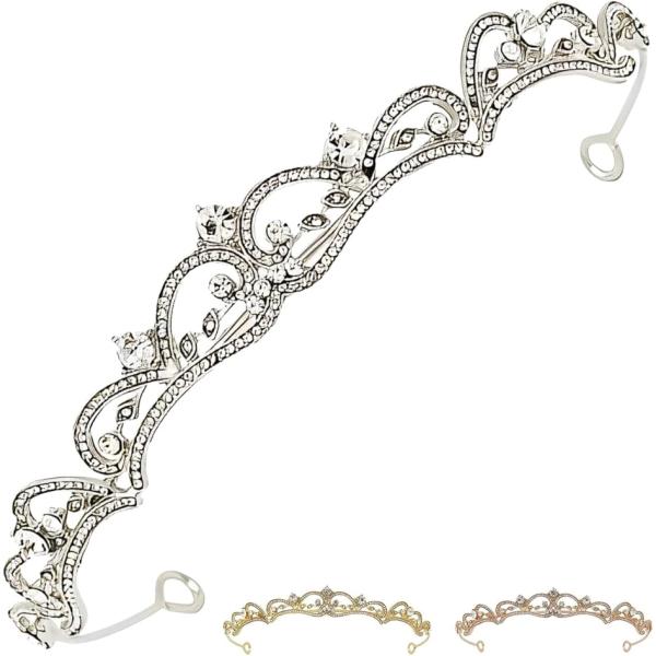 バリエーションコード : 2BJ1SUWYGD「華やかなデザイン」キラキラとラインストーンが煌めく華やかなデザインのティアラです。一つひとつ丁寧に手作りしています。花嫁の髪飾りとしてはもちろん、コンテストや舞台衣装など幅広い用途に使えます。...