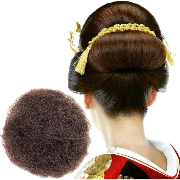 毛たぼでヘアプラス＋ つけ毛 毛綿 すき毛 あんこ 日本髪 和装 ヘアセット ヘアトップ(ダークブラウン, 25g)