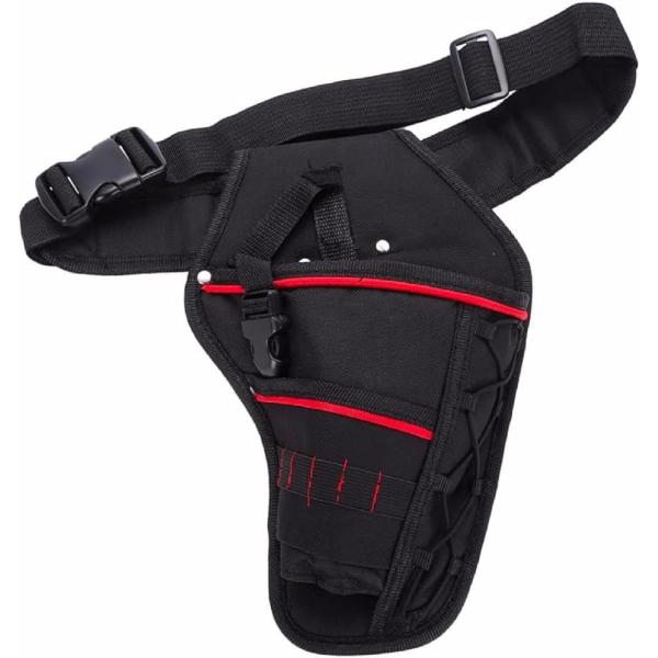 「多機能収納」 このバッグは電動剪定バサミや電動ドリル、ドライバーなど、必要なツールを手元に保ちながら収納できます。複数のポケットとホルスターは様々な道具を整理しやすく、作業の効率を上げます。「ハンズフリー作業の快適性」 ウエストバッグスタ...