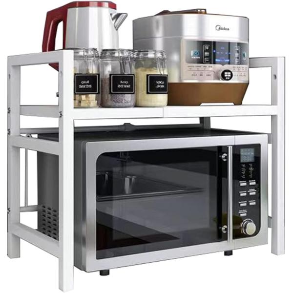 バリエーションコード : 2BJY6FG3R5「スペースを有効活用できる伸縮キッチンラック」収納ラックの幅の伸縮範囲は42cm〜64cm（お勧め使用範囲は55ＣＭ以内）の間で無段階に調節できます。電子レンジや小家電に適用し、調味用品、キッチ...