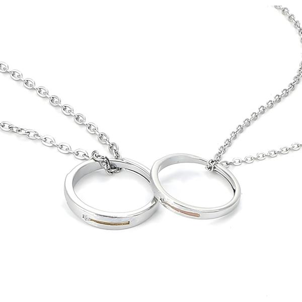 ペアネックレス 指輪 としても使える リング カップル お揃い フリーサイズ 大人向け アクセサリー ジュエリー (type - C -)