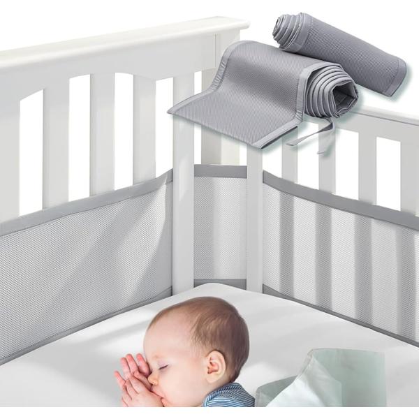 バリエーションコード : 2BU26Q0LLQ「安全と快適を両立設計」柔らかなポリエステル素材で作られたベッドガードは、赤ちゃんの手足や顔のケガを防ぎ、衝突時のクッション効果も発揮します。通気性に優れた3Dメッシュ構造により、窒息リスクを軽...