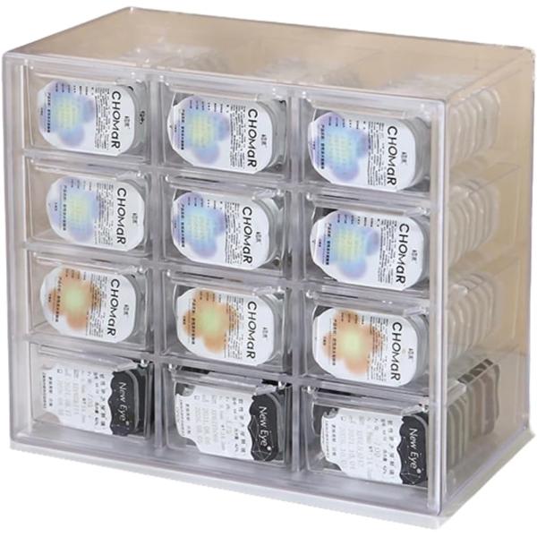 バリエーションコード : 2BU3RITC3N「コンタクトケースでスッキリ収納」 コンタクトケース 収納ケースは12グリッド・6グリッド・9グリッドが選べる引き出しボックス仕様で、コンタクトレンズやカラコンをすっきり整理できるため、卓上でも...