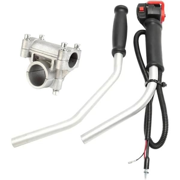 草刈機 ハンドル スロットル付き 両手ハンドル U字 操作レバー付き グリップ ケーブル 汎用パーツ (固定スロットル仕様,  26mm)