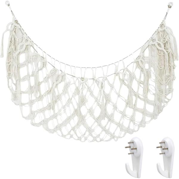 バリエーションコード : 2BUH65THY0「デザイン性の高いぬいぐるみ収納」上質なコットンロープを丁寧に手編みしたハンモックは手作業で編み上げた繊細な網目模様が特徴で、温かみのあるお部屋に仕上がります。ナチュラルデザインのためどんなイン...