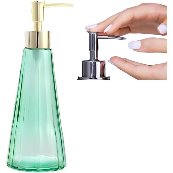 バリエーションコード : 2BU445KJLH「高級感溢れるエレガントなデザイン」このガラスハンドソープディスペンサーは、縦ストライプのデザインが特徴で、手に快適にフィットします。滑り止め効果もあり、どのインテリアにも上品に調和します。「耐...