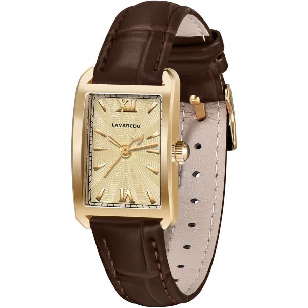 バリエーションコード : 2B9DWF3H5Yレトロな女性腕時計：クラシックでレトロなレディース腕時計、高品質の樹脂ガラス文字盤/レトロな長方形文字盤/洗練された革ベルトは、日常のシーンに適しており、パーティー、パーティー、結婚式の着用にも...