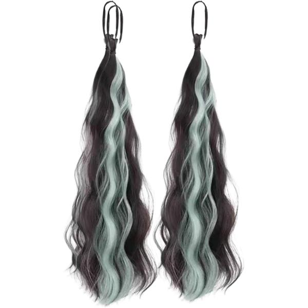 バリエーションコード : 2BUP5WV1CT「子どもから大人まで使えるカラーヘアエクステ」 鮮やかなカラーメッシュがアクセントになるヘアエクステ2本セットです。1本あたり約50cmのロングタイプで、ポニーテールやツインテールなどに自然にな...