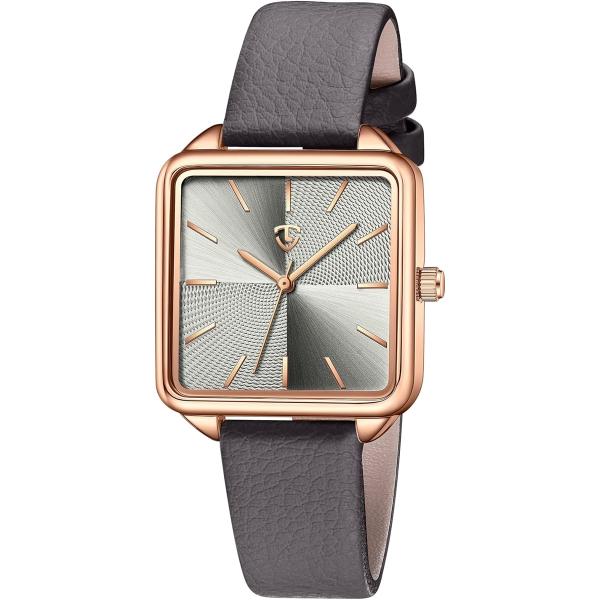 バリエーションコード : 2BUSPUPJNLレトロな女性腕時計：クラシックでレトロなレディース腕時計、高品質の樹脂ガラス文字盤/レトロな方形文字盤/洗練された革ベルトは、日常のシーンに適しており、パーティー、パーティー、結婚式の着用にも対...