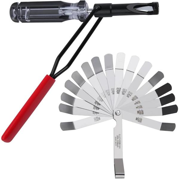 「セット内容」パッケージには、バルブ調整ツールと角度付きプラグルール（0.005-0.020）が含まれています。このセットアップにより、工具を探し回ることなく、より簡単かつ迅速にバルブ調整を行うことができます。「材質」ロックナットバルブ調整...