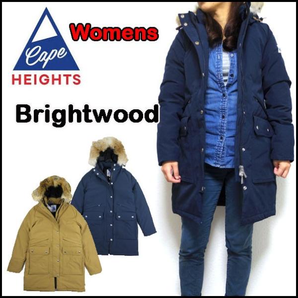 ケープハイツ レディース ダウンコート BRIGHT WOOD ファー付ロング 売り最激安 ケープハイツナノユニバースブライドウッドダウンコートSネイビー防寒 ダウンジャケット
