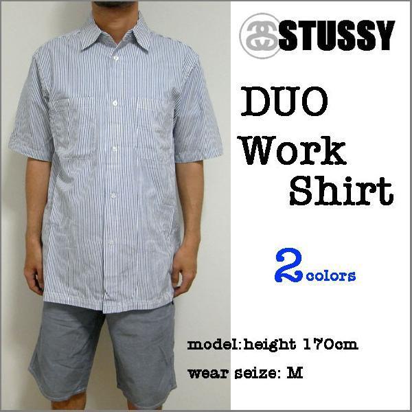 STUSSY/ステューシー/ストライプ 半袖 ワークシャツ/#11583 DUO WORK