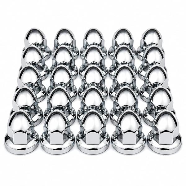 ナットキャップ 適合ナット 33mm 64個セット ISO 低床車両 大型トラック用 ホイールナットキャップ ナットカバー メッキ デコトラ (ABS 高丸型)