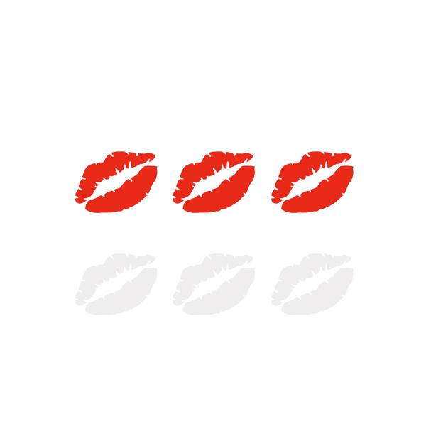 唇 リップ ステッカー 3枚 セット エンブレム LIP 口紅 キスマーク