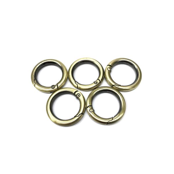 スムーズ リング ホルダー 丸型 5個セット キーホルダー ロック サークル カラビナ