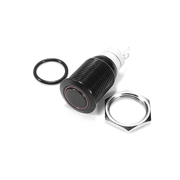 LED プッシュ スイッチ DC 12V 車 専用 16mm リング 照明 連動 ON OFF 埋込型 ブラック ボディ 本体