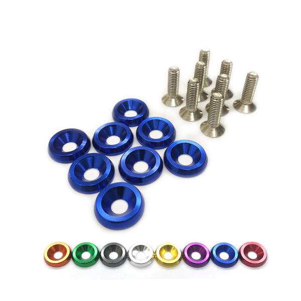 ワッシャー ボルト フェンダーワッシャー 8個 セット アルミ　ステンレスボルト 汎用 カスタム fender washer