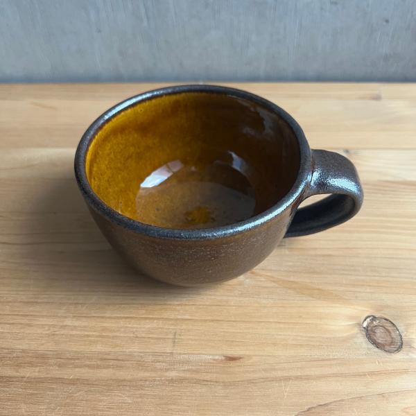 小石原焼 やままる窯 錆色の土肌と内側飴釉 スープカップ 具沢山のスープやサラダに カフェオレボウル