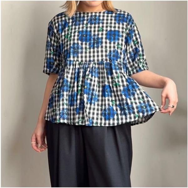 bulle de savon（ビュルデサボン） suisai hana プリントブラウス 03