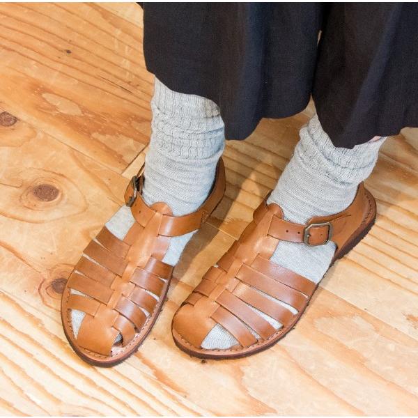 Eder Shoes エダーシューズ レザーグルカサンダル Sole Vacchetta 285 本物 Rubber