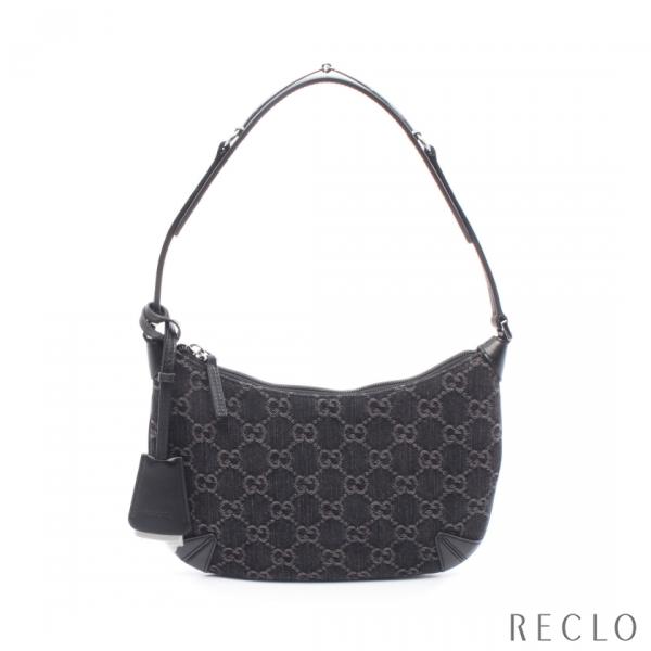 グッチ GUCCI GGデニム ホースビット ショルダーバッグ バッグ デニム レザー レディース ブラック系 774719 【中古】 GUCCI（グッチ） GUCCI GGデニム ホースビット ワンショルダーバッグ