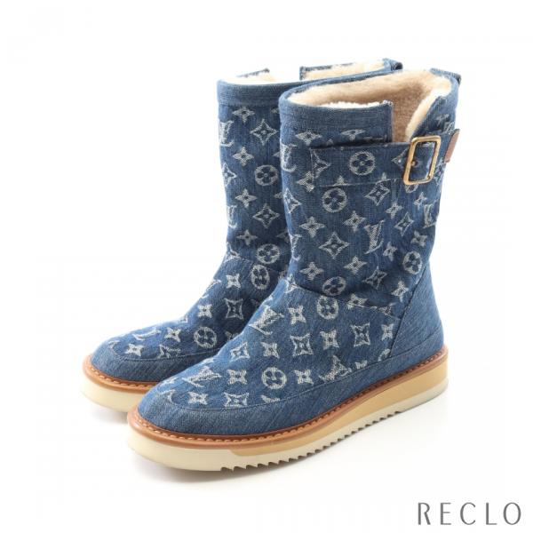 37 Louis Vuitton ルイヴィトン　ブーツ　モノグラム ヴィトン LV バロックライン 22年 レザー ショートブーツ 6 ユニ