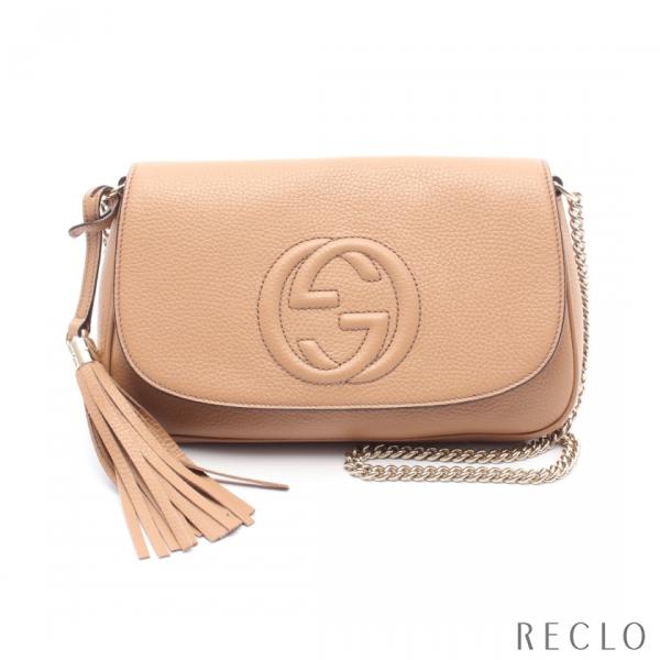 グッチ GUCCI ソーホー インターロッキングG ショルダーバッグ バッグ レザー レディース ブラウン系 536224 【中古】 GUCCI（グッチ） ソーホー インターロッキングG チェーンショルダー