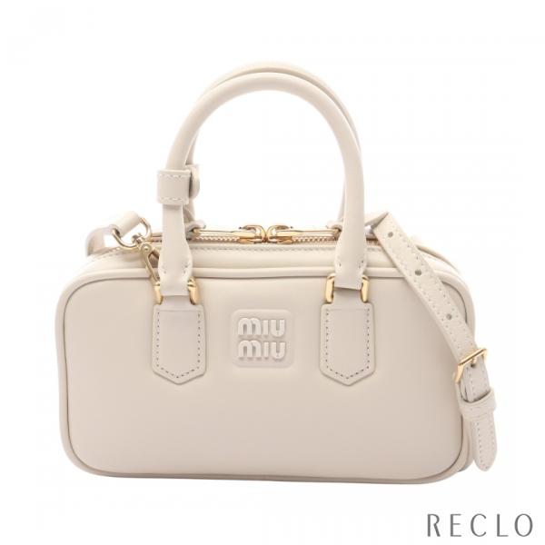 ミュウ ミュウ Miu Miu SOFTY PADDED アカルディ ミニバッグ ハンドバッグ バッグ レザー レディース ホワイト系 5BP088 【中古】 miu miu（ミュウミュウ） miu miu SOFTY PADDED アカルディ ミニバッグ