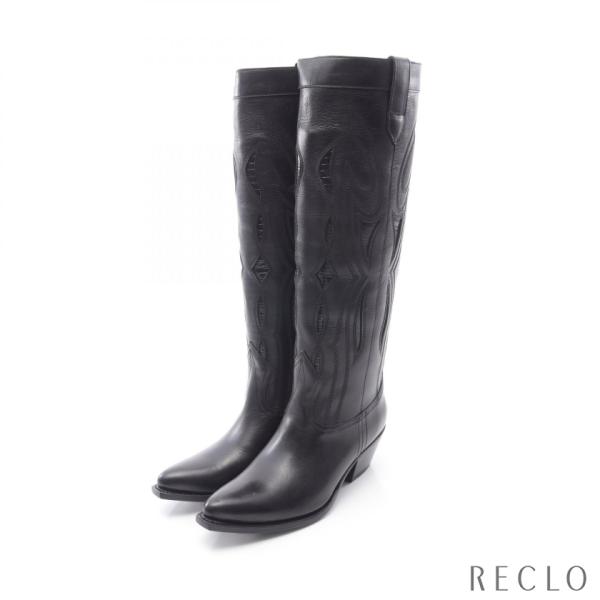 CELINE（セリーヌ） ロング ウエスタン ブーツ レザー ブラック