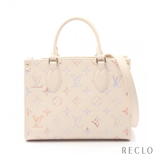 ルイ・ヴィトン LOUIS VUITTON オンザゴーPM ハンドバッグ バッグ レザー モノグラム・アンプラント レディース アイボリー系 ドリームクリーム M25770 【中古】 LOUIS VUITTON（ルイ・ヴィトン） オンザゴーPM モノグラムアン
