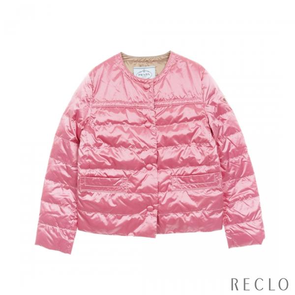 プラダ PRADA トライアングルロゴ ダウンジャケット ノーカラー