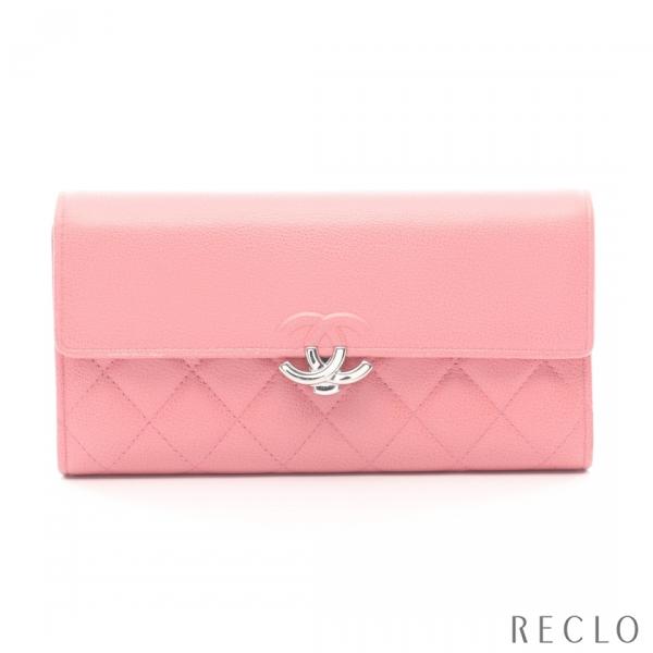CHANEL（シャネル） ハーフココ 二つ折り長財布 レザー ピンク