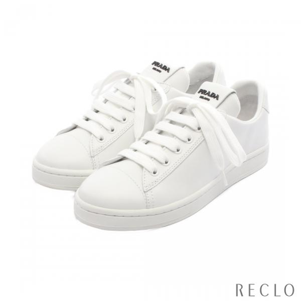 PRADA プラダ スニーカー レザー ホワイト レディース 中古 : RECLO