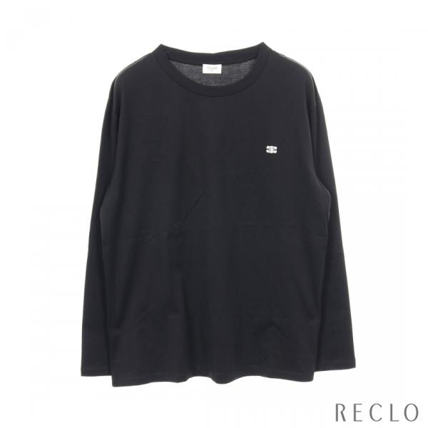CELINE（セリーヌ） トリオンフ 刺繍 Tシャツ 長袖 コットン ブラック
