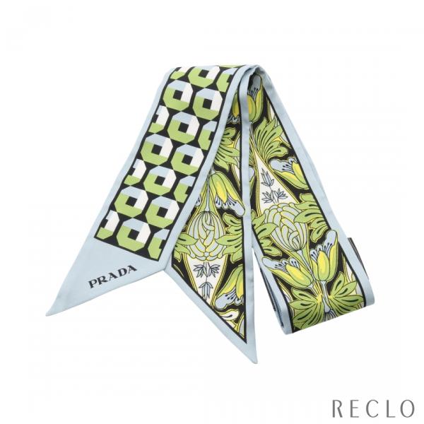 PRADA（プラダ） プリントシルクツイル リボン スカーフ ストール